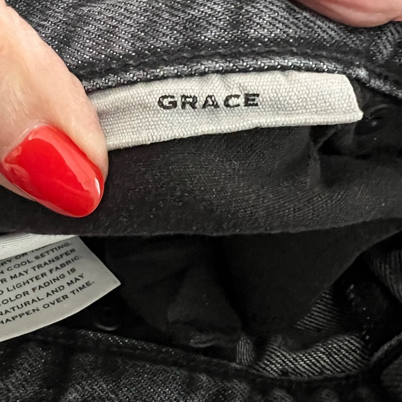 SLVRLAKE Grace Many Moons  gray jeans high waist, wide-leg unfinished cuffs  29 - Picture 8 of 9